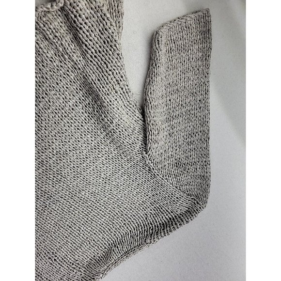 Eileen Fisher Women M Gray Open Cardigan Loose Knit Italian Yarn Sweater Crop - Picture 9 of 11